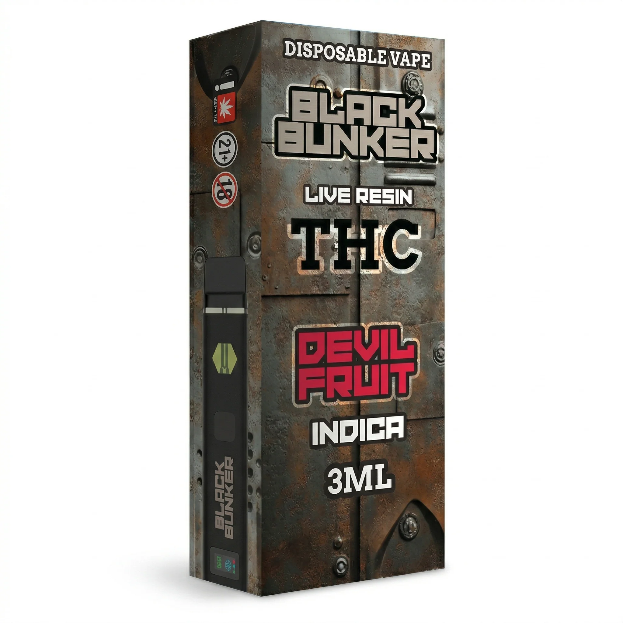 Black Bunker Live Resin THCp Disposable Vape 3G - Image 4