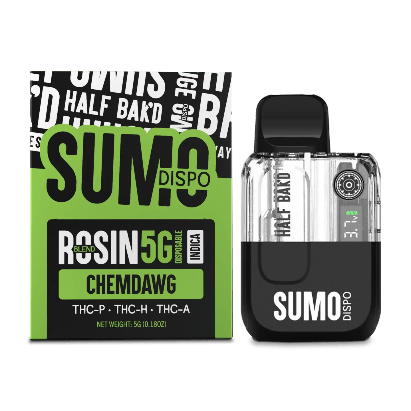 Half Bak’d SUMO Live Rosin Blend Disposable Vape Pen 5g - Image 6
