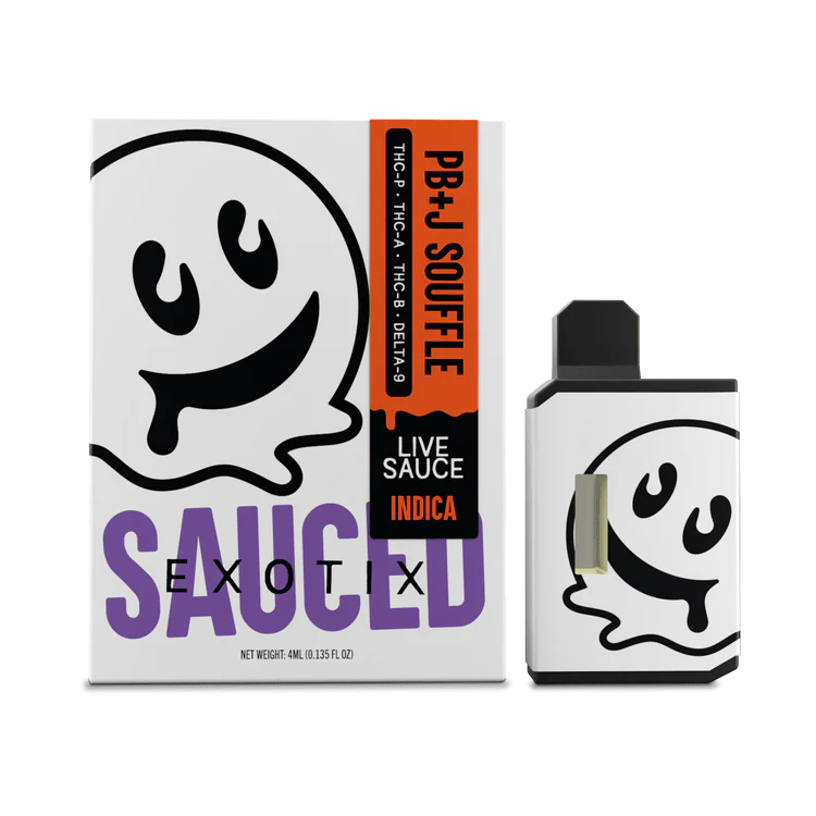 Half Bak'D Sauce'D Exotix THCa Live Resin Disposable Vape 4G - Image 5