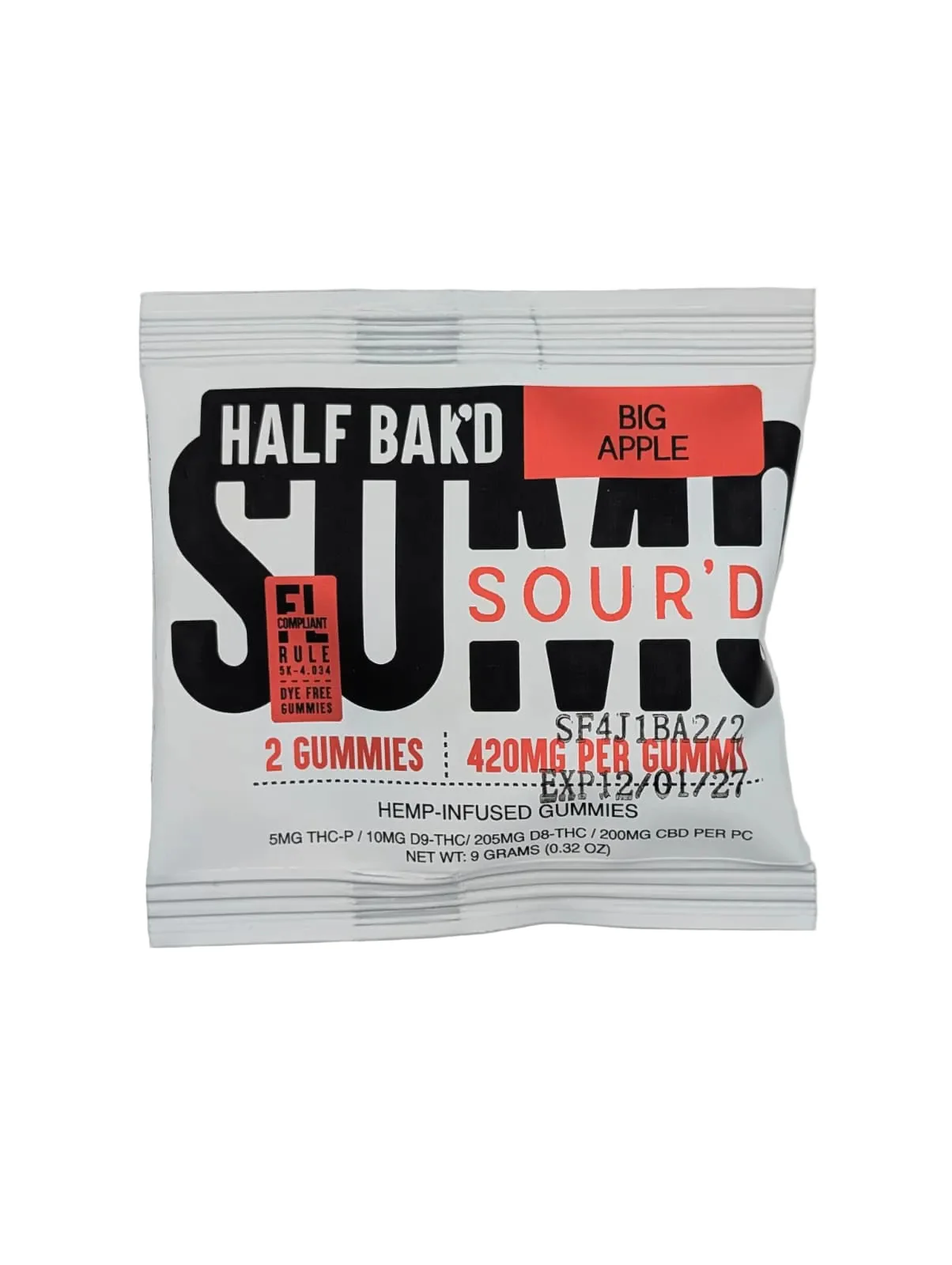 Half Bak'D Sumo Sour'd THC-P & Delta-8 Gummies 420MG (2Ct) - Image 3