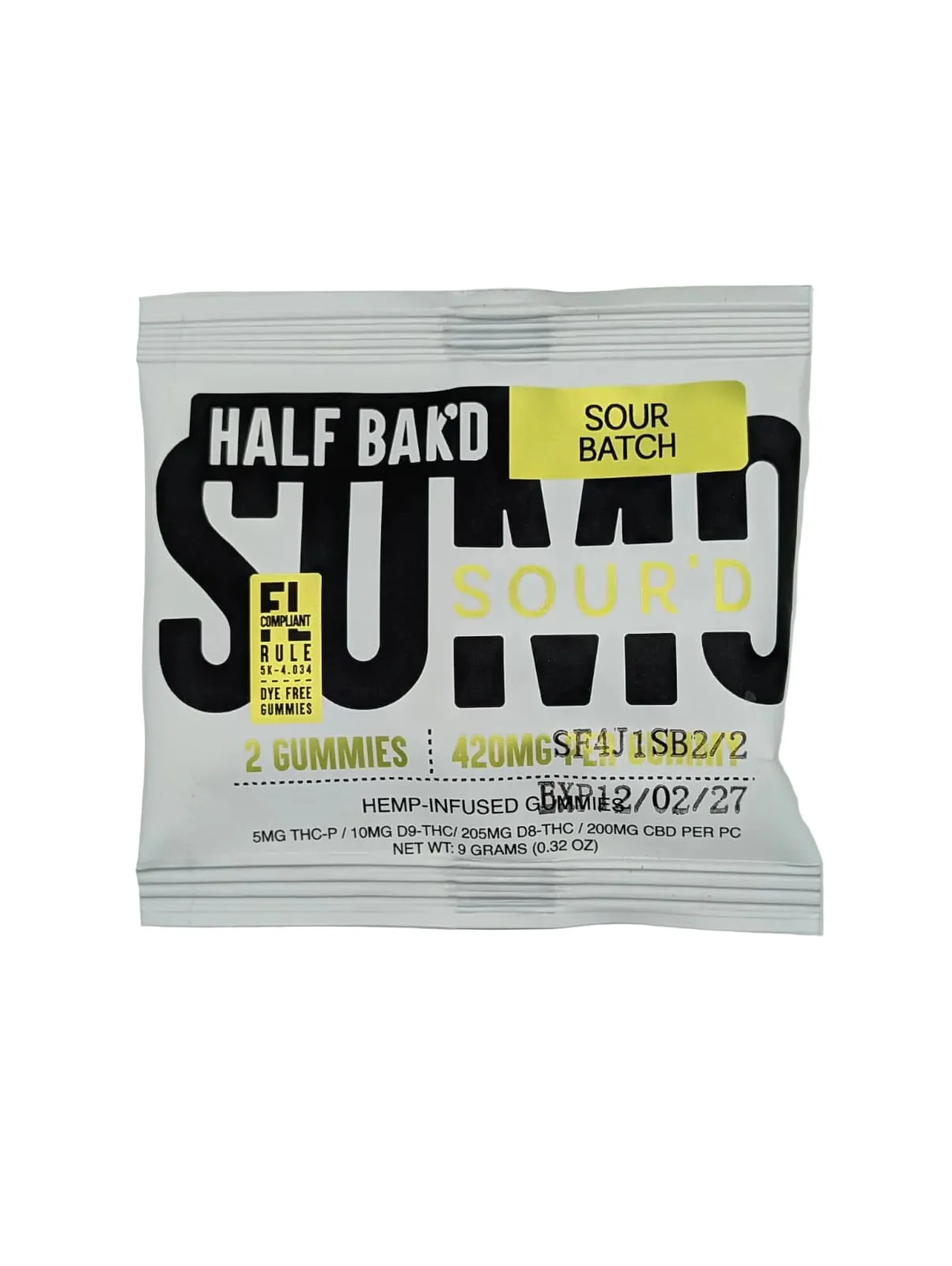 Half Bak'D Sumo Sour'd THC-P & Delta-8 Gummies 420MG (2Ct) - Image 5