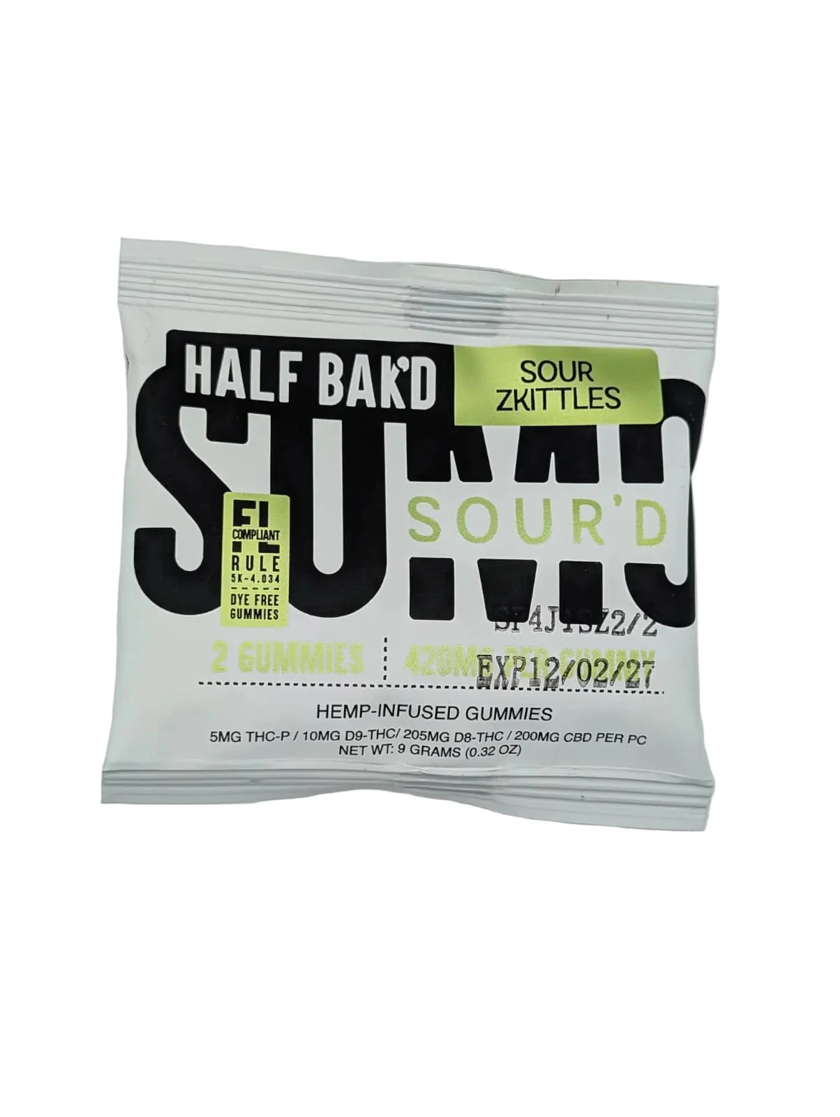 Half Bak'D Sumo Sour'd THC-P & Delta-8 Gummies 420MG (2Ct) - Image 6