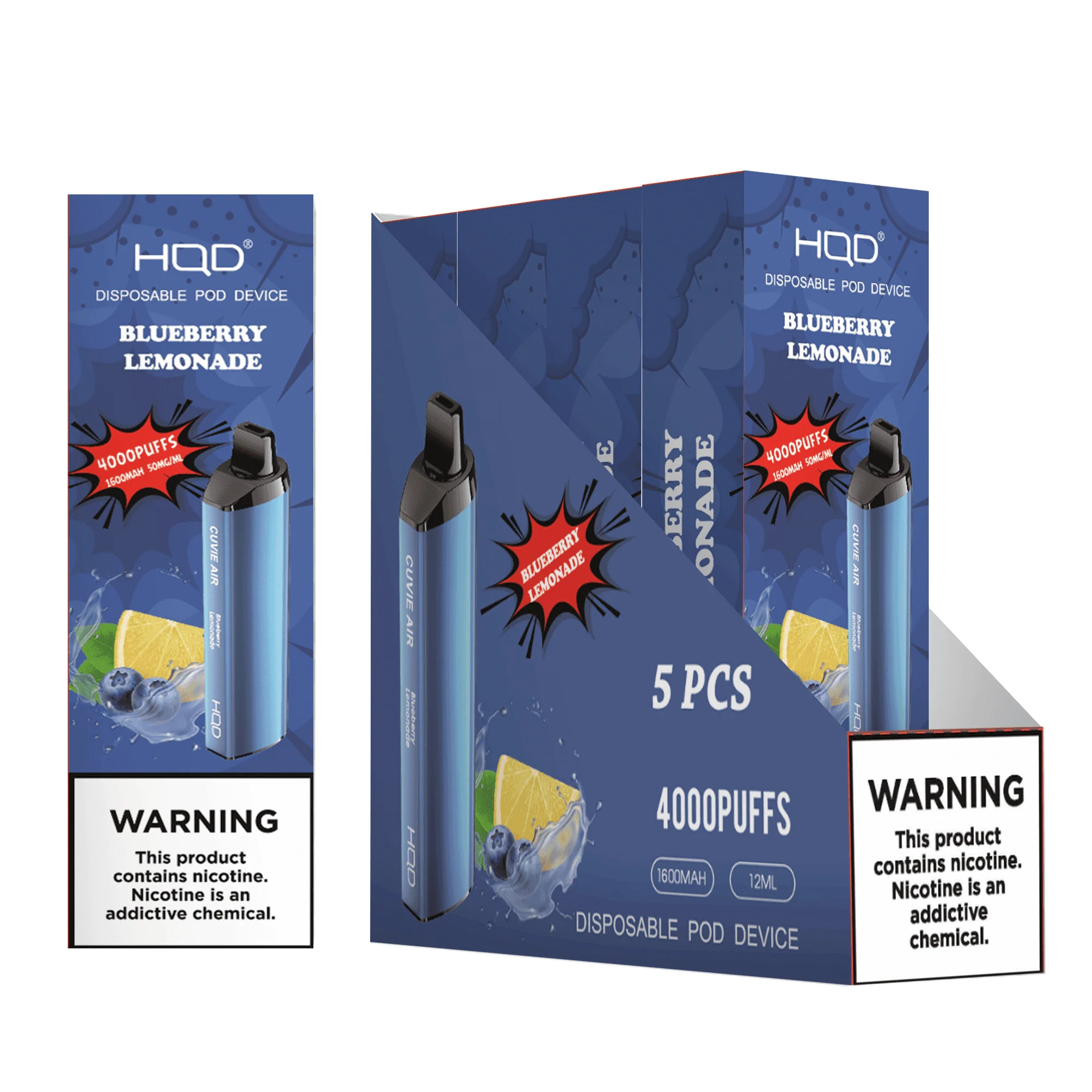 HQD Cuvie Air 4000 Disposable Vape 5 Pck - Image 4