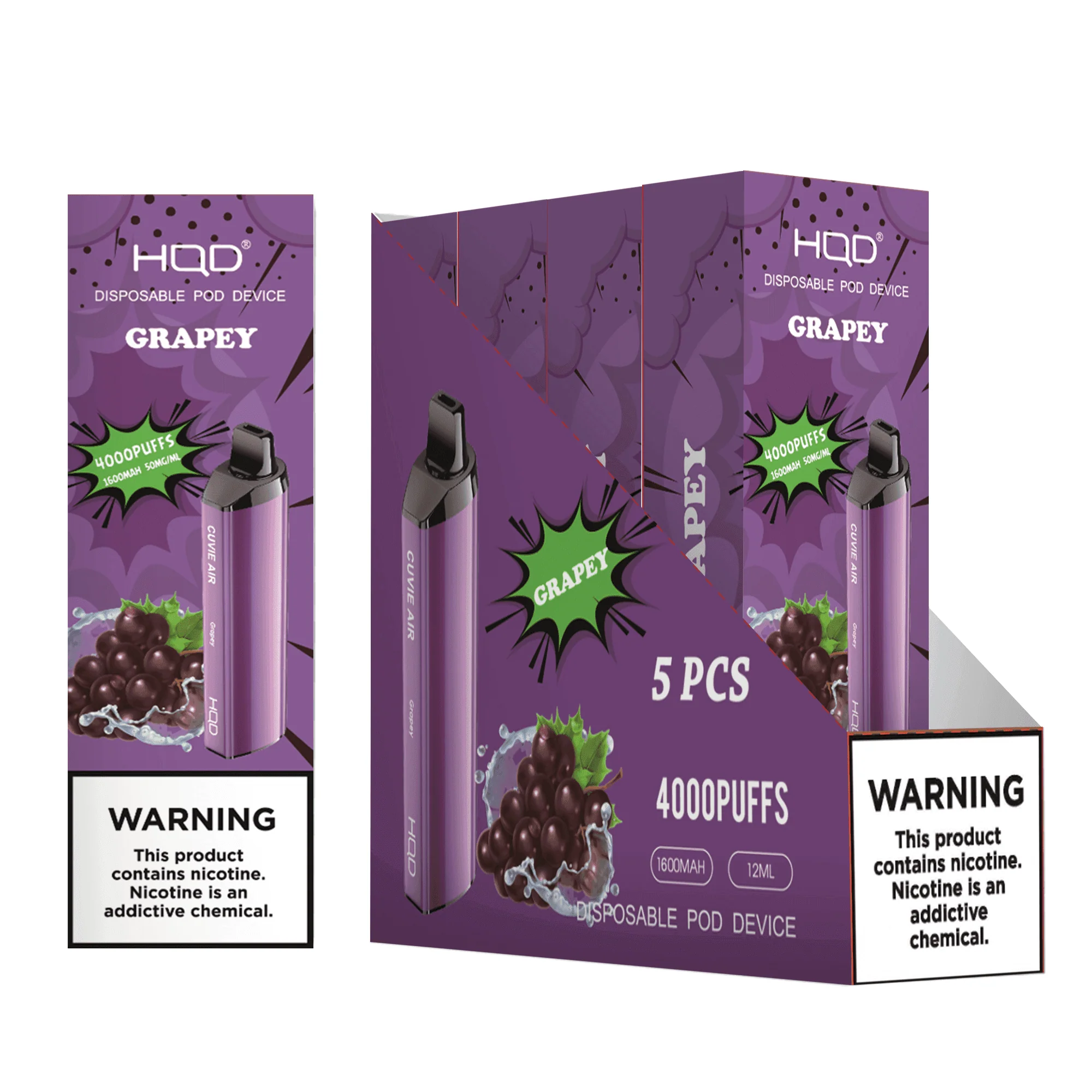HQD Cuvie Air 4000 Disposable Vape 5 Pck - Image 6