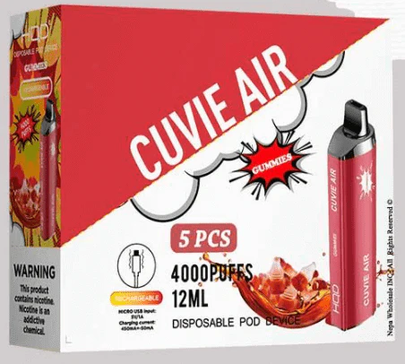 HQD Cuvie Air 4000 Disposable Vape 5 Pck - Image 7