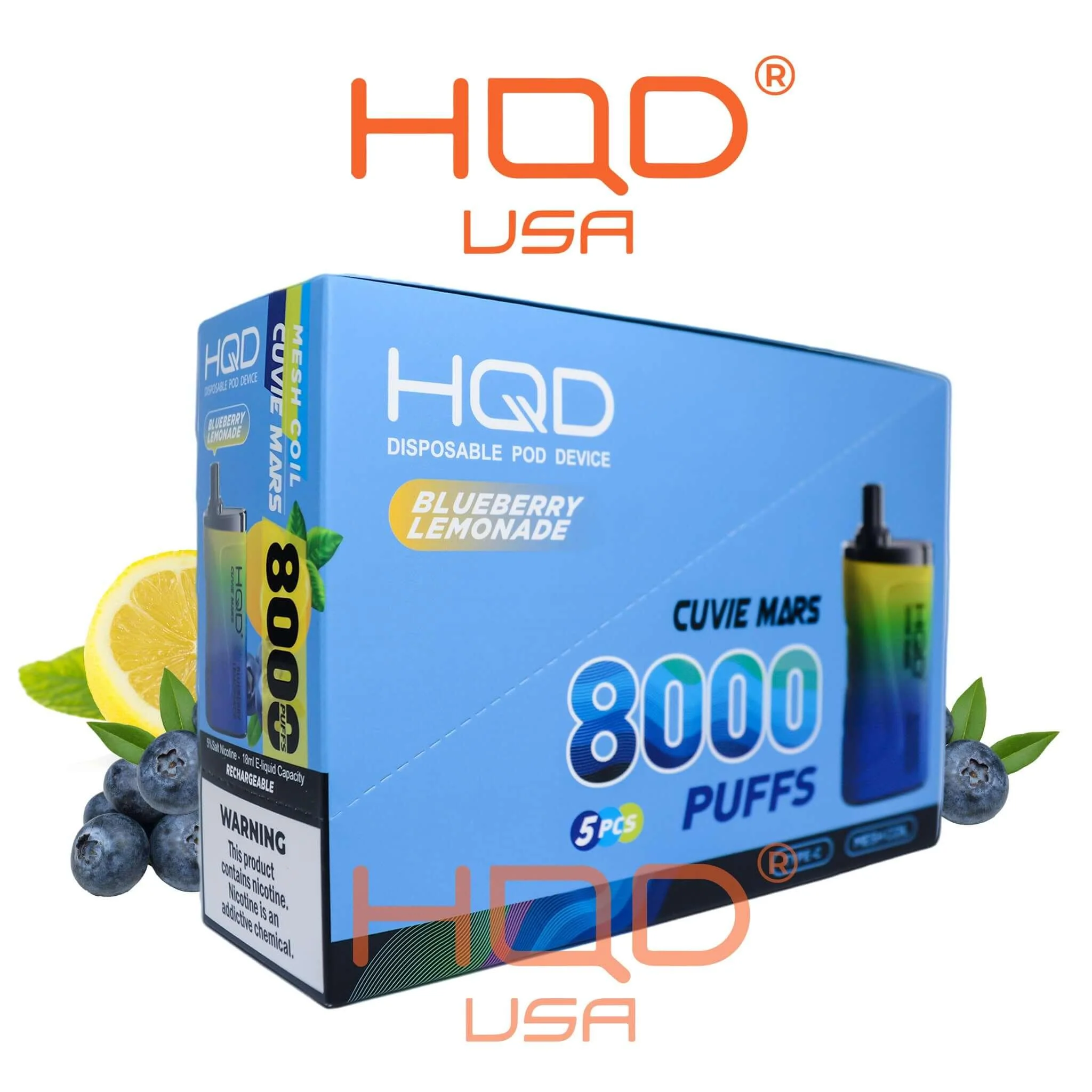 HQD Cuvie Mars 8000 Disposable Vape 5 Pck - Image 19