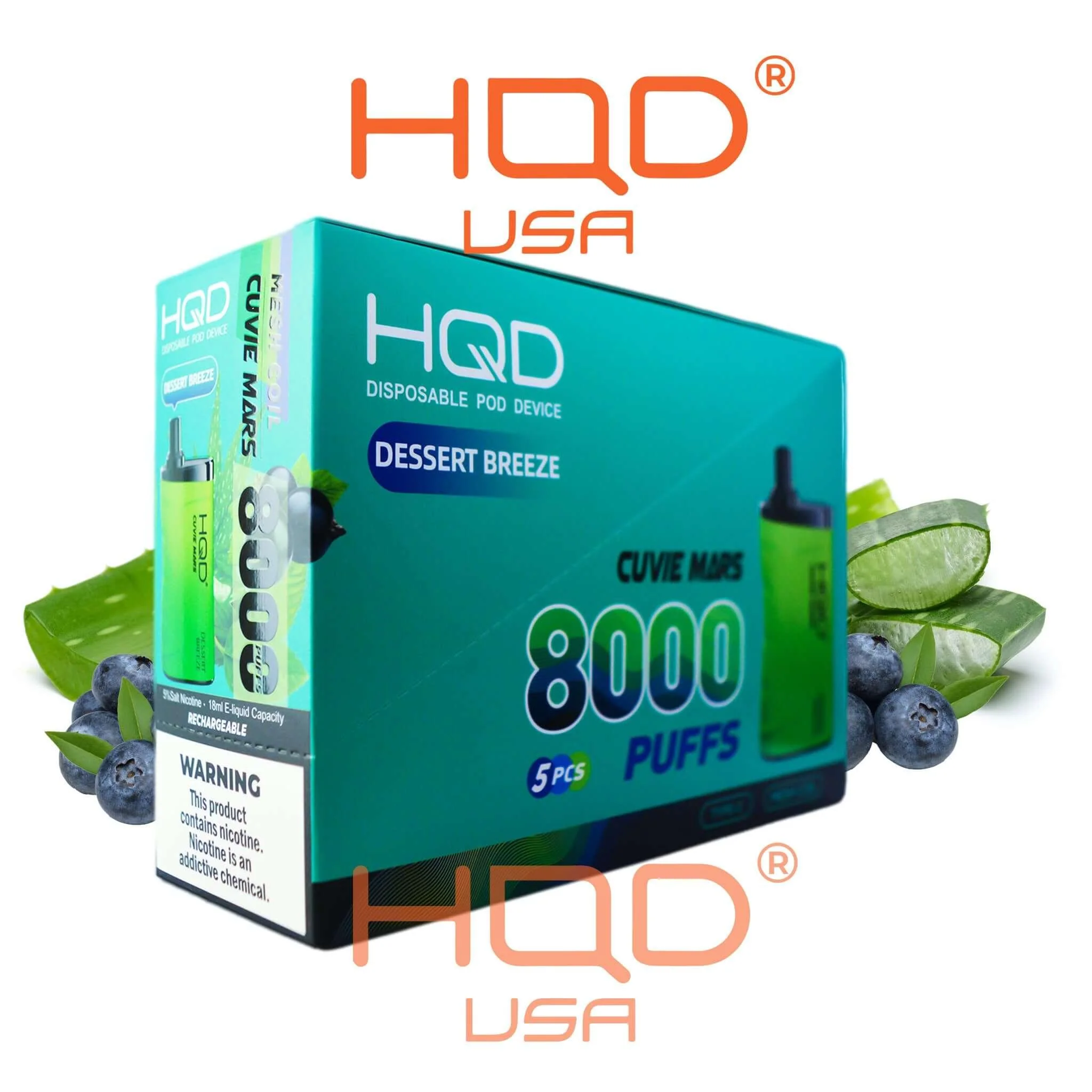 HQD Cuvie Mars 8000 Disposable Vape 5 Pck - Image 3