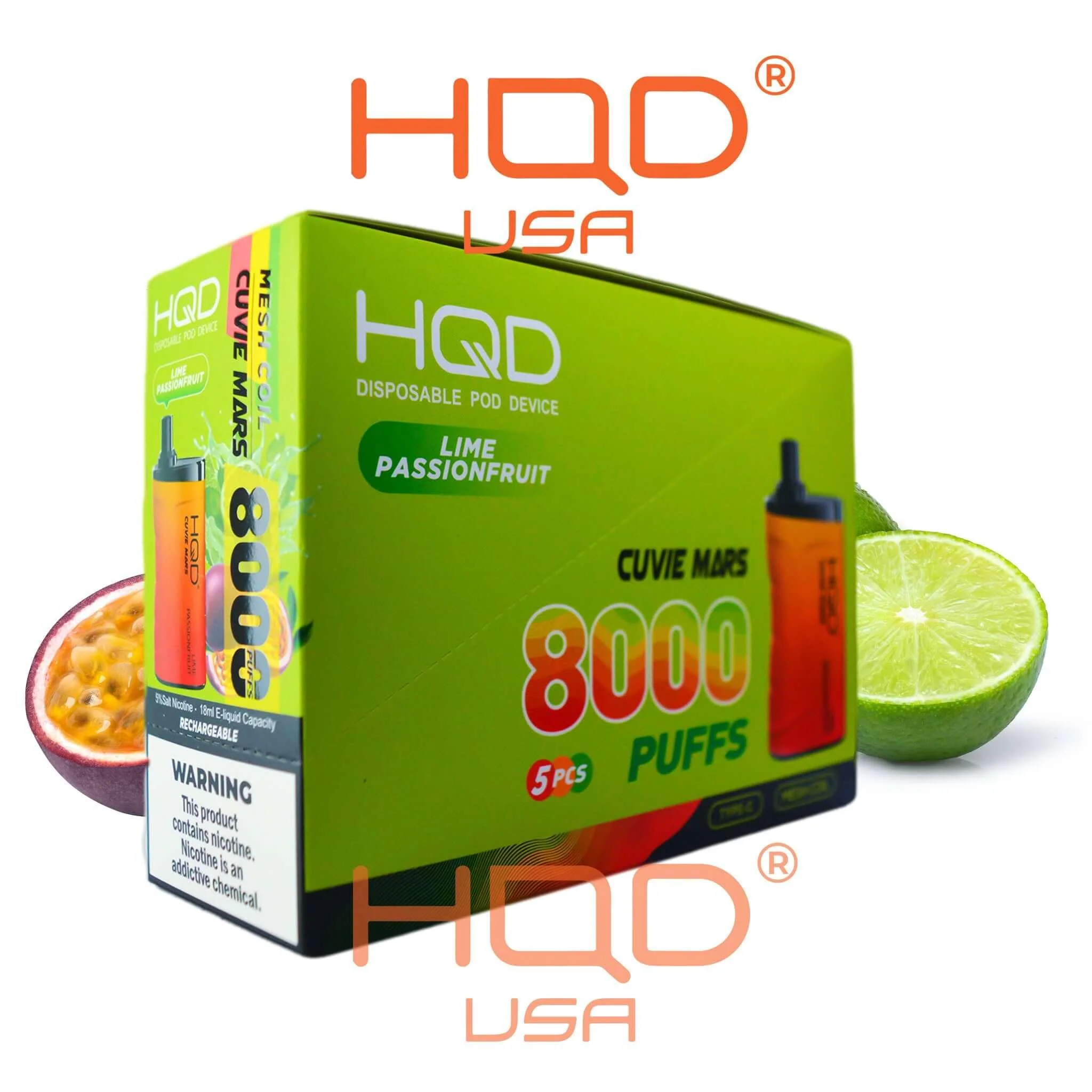 HQD Cuvie Mars 8000 Disposable Vape 5 Pck - Image 4