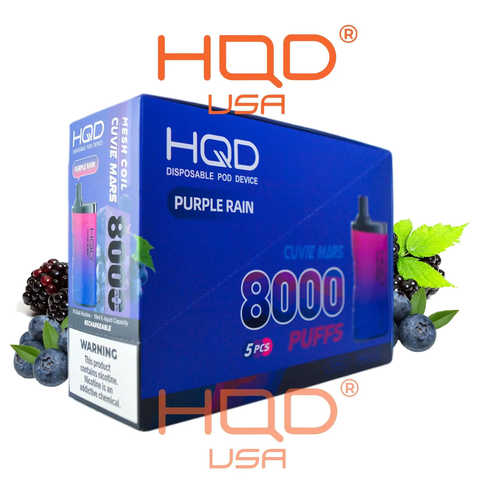 HQD Cuvie Mars 8000 Disposable Vape 5 Pck - Image 5