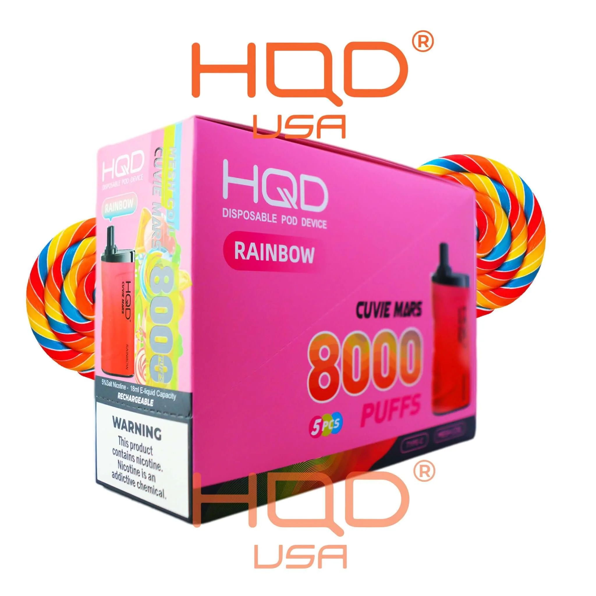 HQD Cuvie Mars 8000 Disposable Vape 5 Pck - Image 6