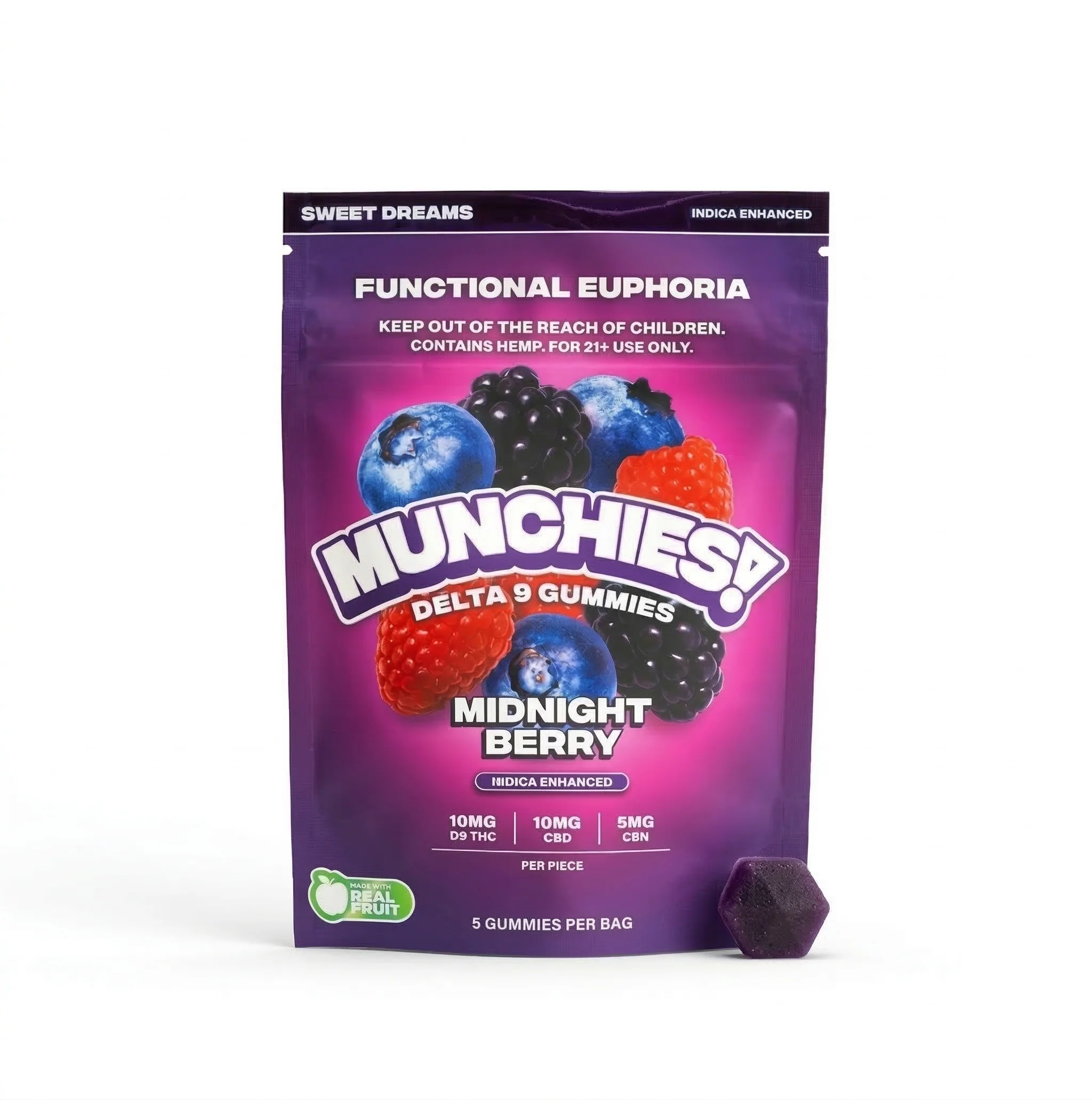 Munchies Functional Euphoria Delta 9 Gummies (5 Ct) - Image 2